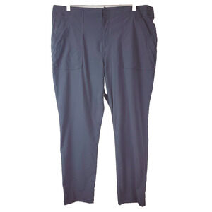 EDDIE BAUER Womens 16 Black Pants Elastic Waist Hiking Camping XL Stretch‎ Nylon